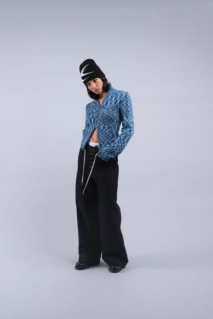 Tropic Blue Knit Zipper
